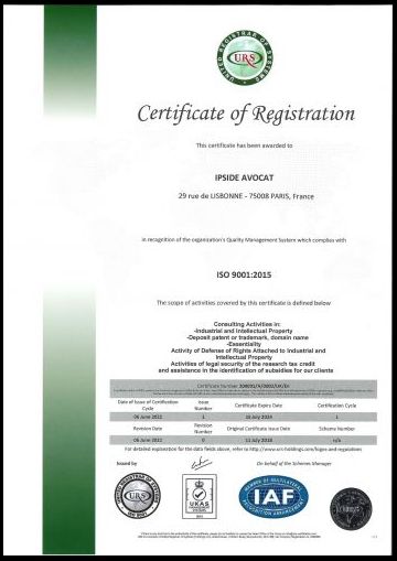 ISO 9001-0002- EN - IPSIDE AVOCAT PARIS- 06-06-2022