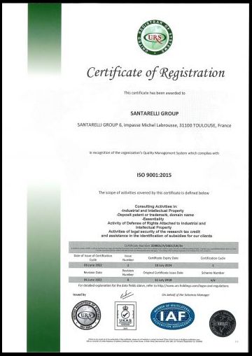 ISO 9001-0001- EN - SANTARELLI GROUP TOULOUSE - 06-06-2022