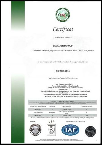 ISO 9001-0001- FR - SANTARELLI GROUP TOULOUSE - 06-06-2022